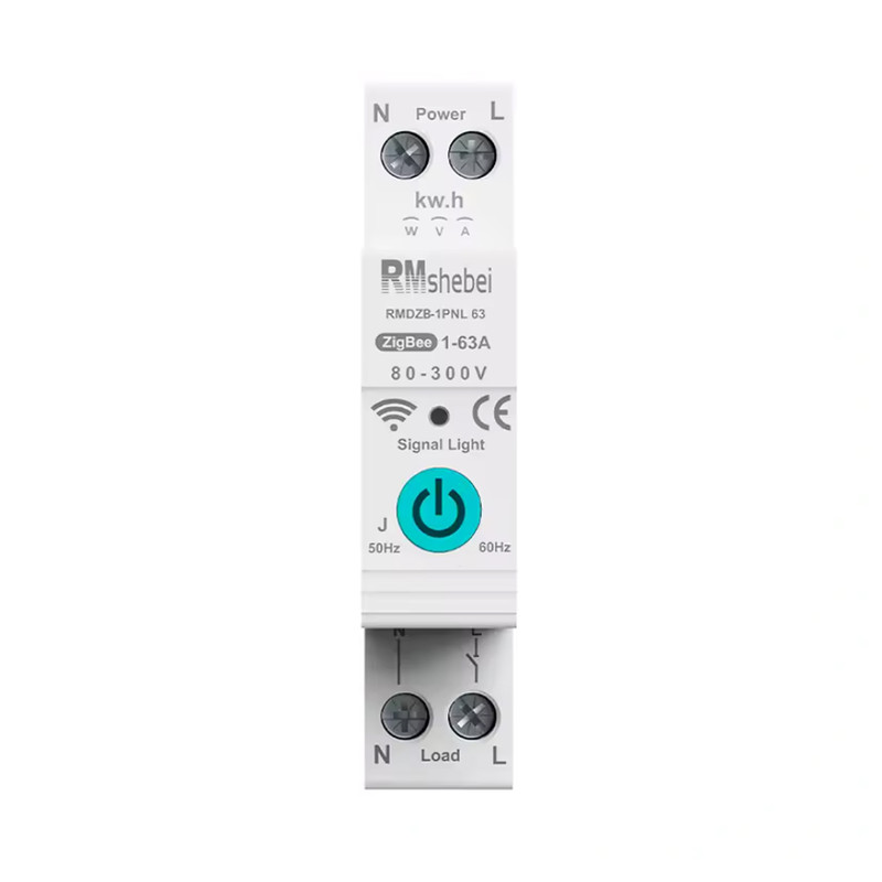 ZIgBee умный-выключатель с счетчиками, таймером 1P+N 63A 230V Smart Life, Tuya [RMDZB-1PNL 63J] RMshebei