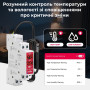 WiFi розумний-вимикач з вбудованим датчиком температури та вологості 1P+N 16A 230V Smart Life, Tuya [TOVTH-216WTTDA] Tongou