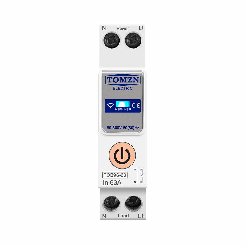 WiFi умный-выключатель, только таймер 1P+N 63A 230V Smart Life, Tuya [TOB9S-63S-63A] Tomzn