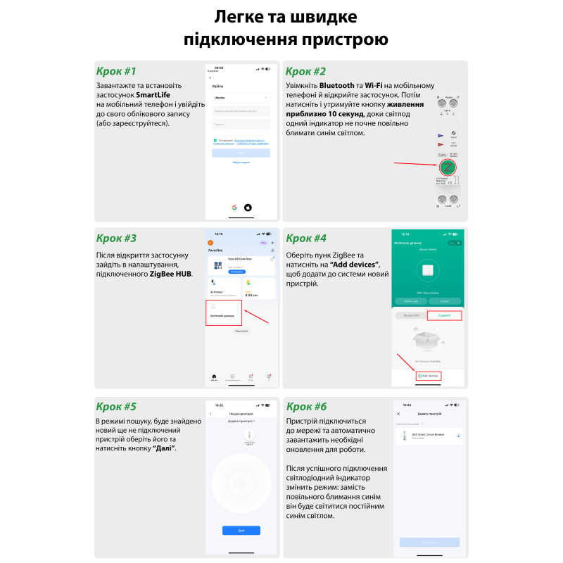 ZigBee умный-выключатель, только таймер 1P+N 20A 230V Smart Life, Tuya [TOB9Z-63T-20A] Tomzn