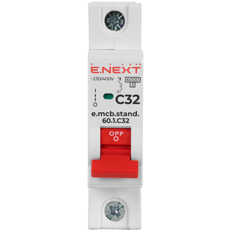 Автоматичний вимикач 1р 32А 6кА "C" [s002111] E.NEXT e.mcb.stand.60.1.C32