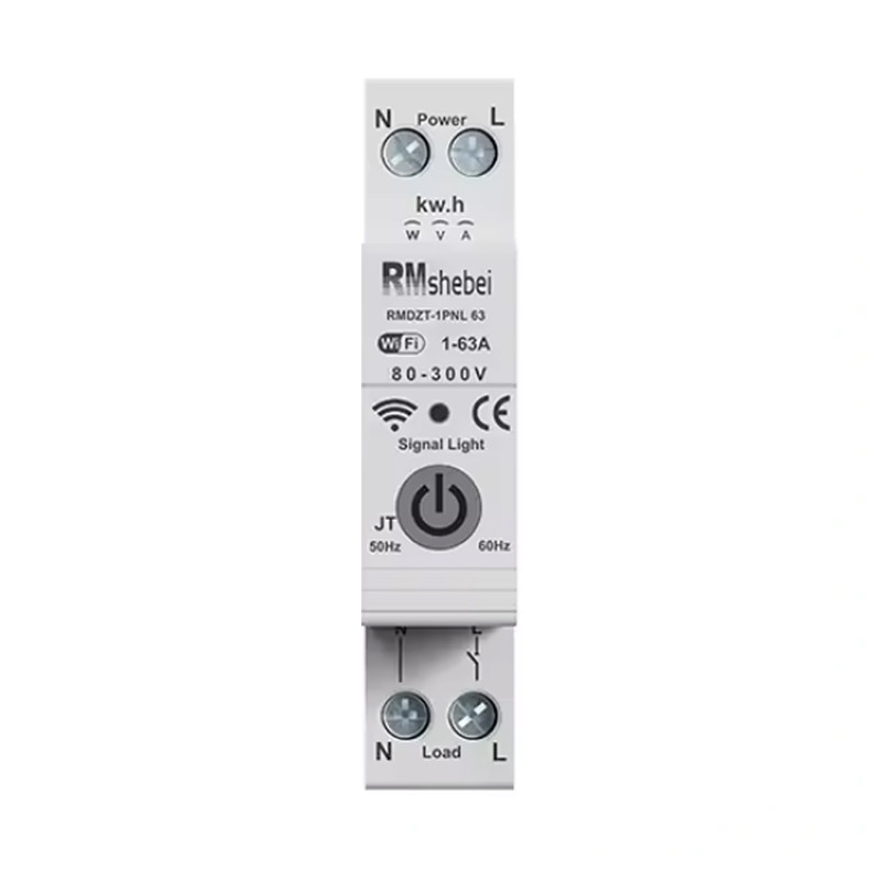 ZIgBee умный-выключатель с полной защитой, счетчиками, таймером 1P+N 63A 230V Smart Life, Tuya [RMDZB-1PNL 63JT] RMshebei