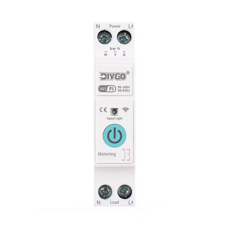 WiFi умный-выключатель с счетчиками, таймером 1P+N 63A 230V Smart Life, Tuya [DGB-63TM-63A] DiyGo