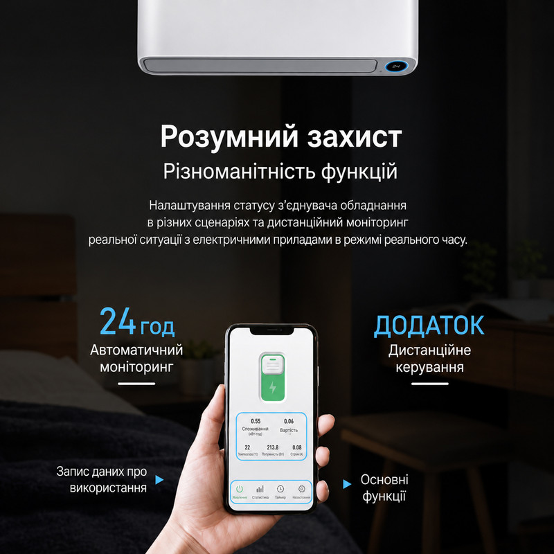 WiFi умный-выключатель с счетчиками, таймером 1P+N 20A 230V Smart Life, Tuya [TO-Q-SY1-JWT-20A] Tongou