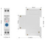 WiFi розумний-вимикач з лічильниками, таймером 1P+N 63A 230V Smart Life, Tuya [WCB1-J-63] Sinotimer