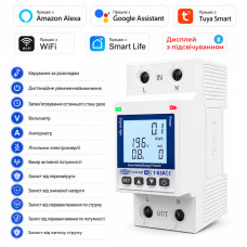 WiFi умное-реле с подсветкой, полной защитой, счетчиками, таймером 1P+N 63A 230V Smart Life, Tuya [TOVA-63TL] Tomzn