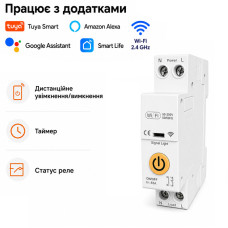 WiFi розумний-вимикач, тільки таймер 1P+N 63A 230V Smart Life, Tuya [TY-TW] Tuya