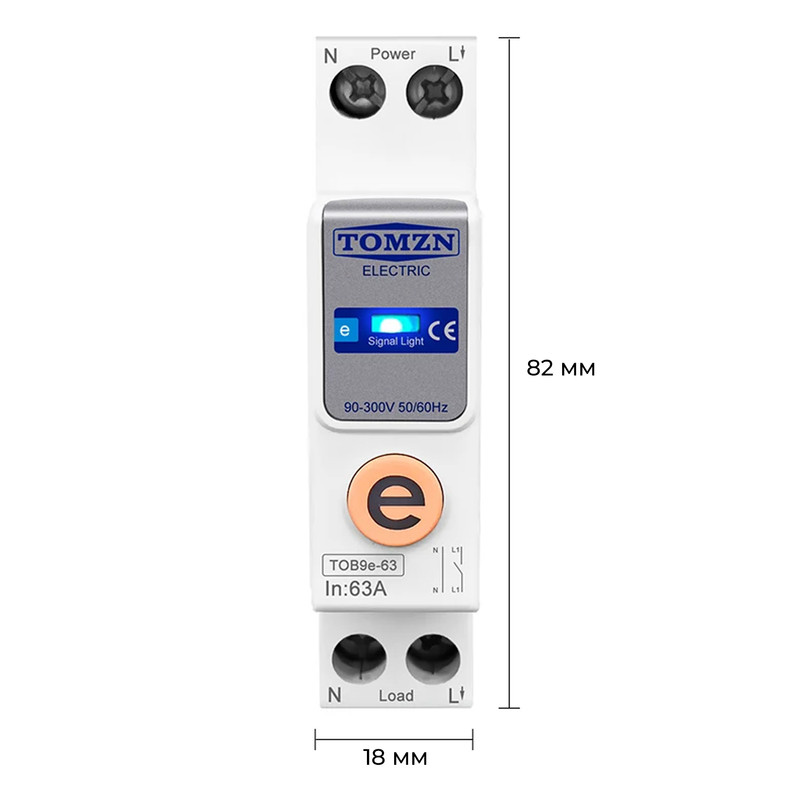 WiFi умный-выключатель, только таймер 1P+N 10A 230V eWeLink [TOB9e-63-10A] Tomzn