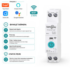 WiFi умный-выключатель, только таймер 1P+N 20A 230V Smart Life, Tuya [TO-Q-SY1-WT-20A] Tongou