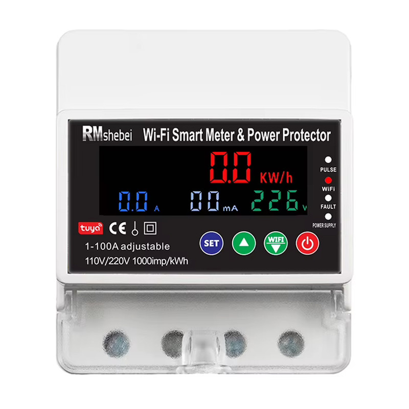 WiFi умное-реле с полной защитой, счетчиками, таймером, PV-систем 1P+N 100A 230V Smart Life, Tuya [RMDZT-GFC X/4P] RMshebei