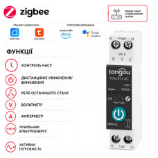 ZigBee умный-выключатель с счетчиками, таймером 1P+N 32A 230V Smart Life, Tuya [TO-Q-SY1-JZT-32A] Tongou