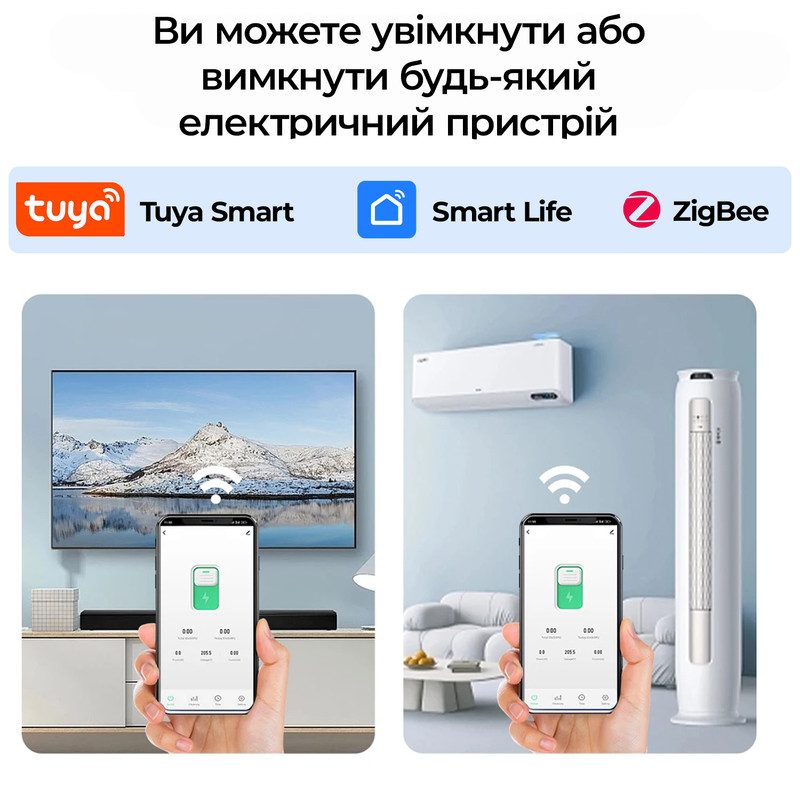 ZigBee умный-выключатель с счетчиками, таймером 1P+N 50A 230V Smart Life, Tuya [TXCB2-TWM-Z-50A] Taxnele