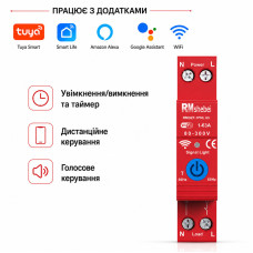 WiFi умный-выключатель, только таймер 1P+N 63A 230V Smart Life, Tuya [RMDZT-1PNL 63T] RMshebei