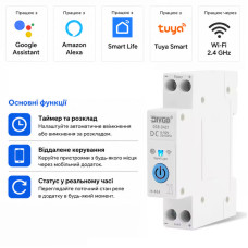 WiFi розумний-вимикач, тільки таймер 1P+N 40A DC 8-90V Smart Life, Tuya [DGB-D40T] DiyGo