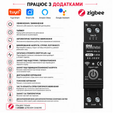 ZIgBee умный-выключатель с полной защитой, счетчиками, таймером, PV-систем 1P+N 63A 230V Smart Life, Tuya [RMDZB-1PNL 63JLS] RMshebei