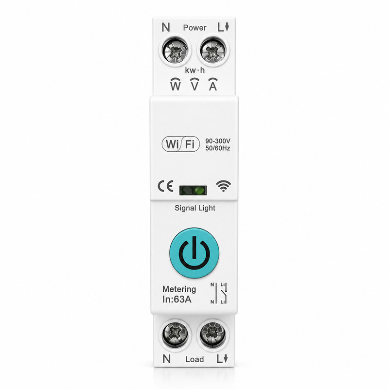 WiFi розумний-вимикач з лічильниками, таймером 1P+N 63A 230V Smart Life, Tuya [TY-TWM] Tuya