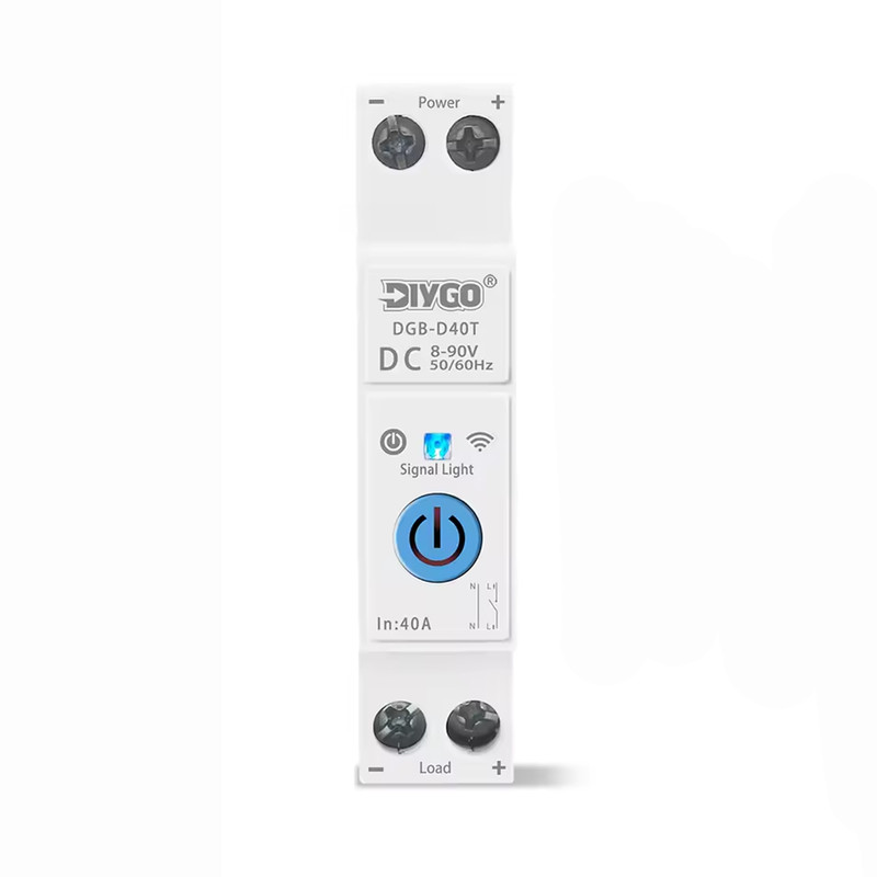 WiFi розумний-вимикач, тільки таймер 1P+N 40A DC 8-90V Smart Life, Tuya [DGB-D40T] DiyGo