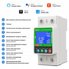 WiFi умное-реле с полной защитой, счетчиками, таймером, PV-систем 1P+N 63A 230V Smart Life, Tuya [WTDZW-63A/N] RMshebei
