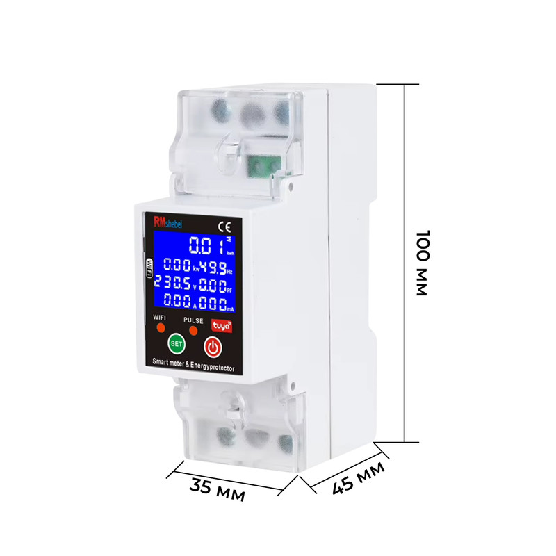WiFi умное-реле с полной защитой, счетчиками, таймером, PV-систем 1P+N 80A 230V Smart Life, Tuya [WTDZW-80A/N] RMshebei