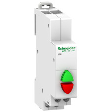 Кнопка двойная на DIN-рейку 1NO+1NC зеленая-красная [A9E18034] Acti9 iPB Schneider Electric