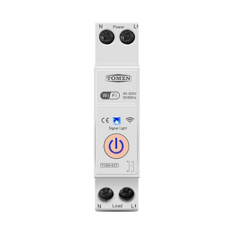WiFi умный-выключатель, только таймер 1P+N 16A 230V Smart Life, Tuya [TOB9-63T-16A] Tomzn