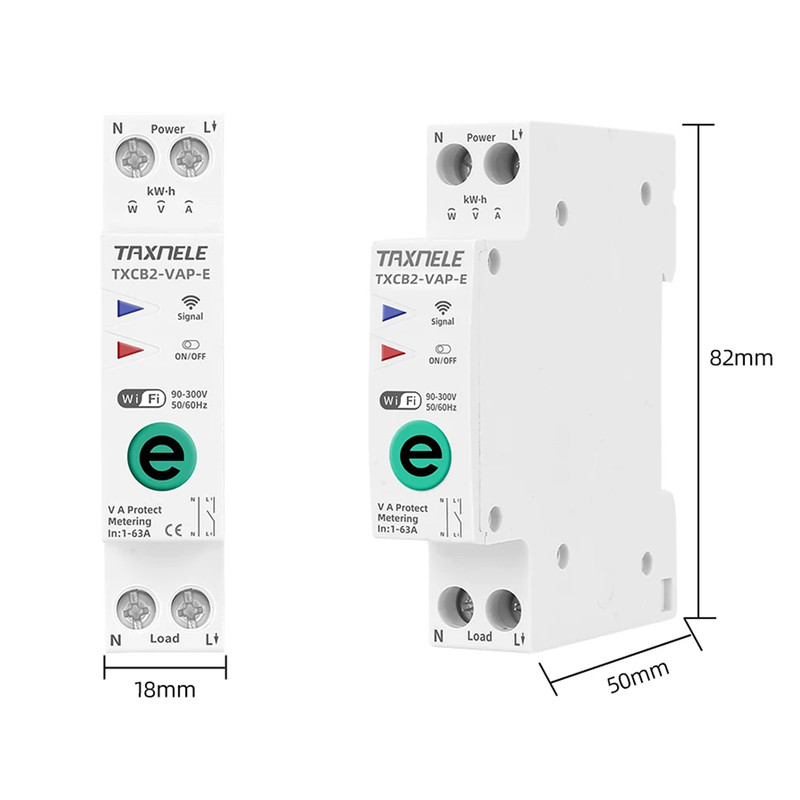 WiFi умный-выключатель, только таймер 1P+N 40A 230V eWeLink [TXCB2-TW-E-40A] Taxnele