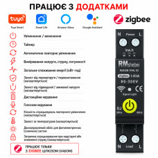 ZIgBee умный-выключатель расширенные функции, полной защитой, счетчиками, таймером 1P+N 63A 230V Smart Life, Tuya [RMDZB-1PNL 63DJ] RMshebei