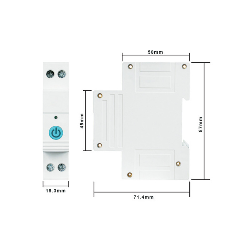 WiFi умный-выключатель с полной защитой, счетчиками, таймером 1P+N 63A 230V Smart Life, Tuya [RMDZT-1PNL 63JT] RMshebei