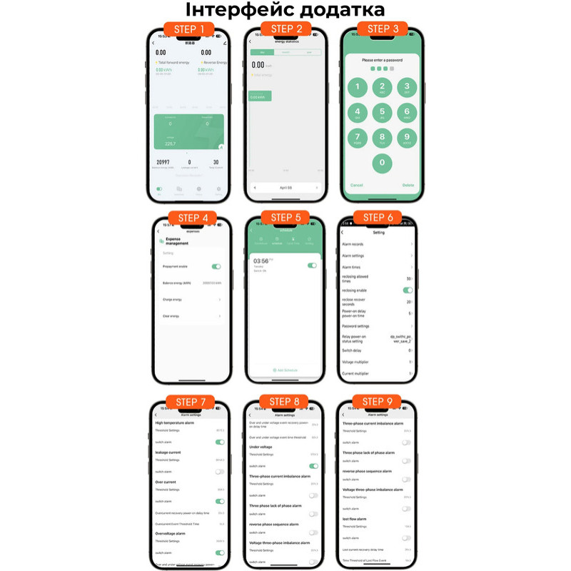WiFi трифазне розумне-реле з повним захистом, функція ПЗВ, лічильниками, таймером, PV-систем 3P+N 100A 400V Smart Life, Tuya [3NLB100A-L] LARKKEY