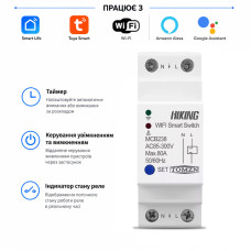 WiFi умный-выключатель, только таймер 1P+N 80A 230V Smart Life, Tuya [MCB238] Tomzn