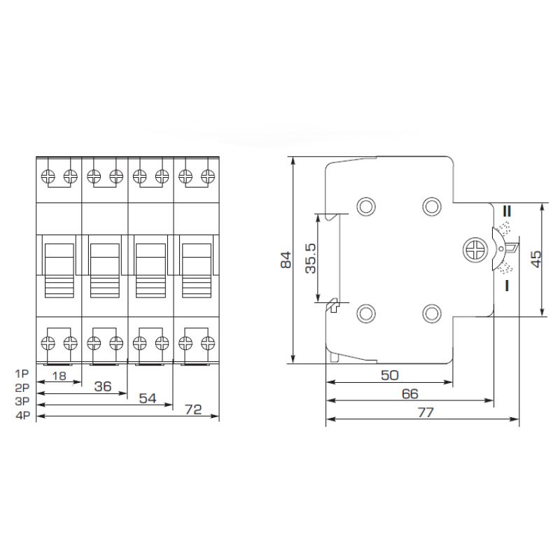 Перемикач навантаження 1-0-2 1P 40A [Б00042080] YCBZ-40 CNC