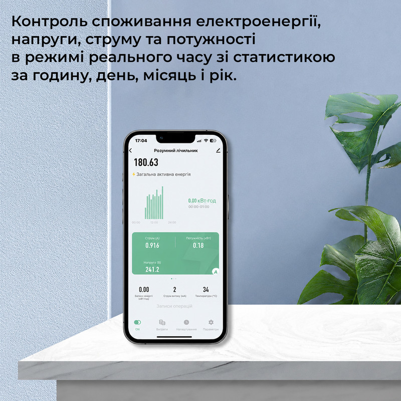 WiFi розумний-вимикач з повним захистом, лічильниками, таймером 1P+N 1-63A 230V Smart Life, Tuya [GYDZT-1PNL 63JT] Geya