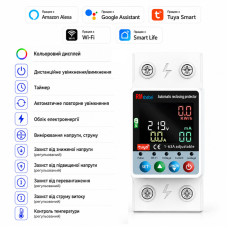 WiFi умное-реле цветной дисплей с полной защитой, счетчиками, таймером 1P+N 63A 230V Smart Life, Tuya [WTDZW-63AC/2] RMshebei
