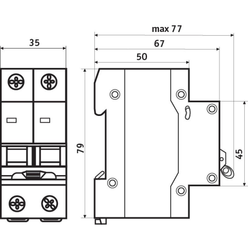 Автоматичний вимикач 2P 32А 6кА "C" [A0010170015] ВА-2017 АСКО