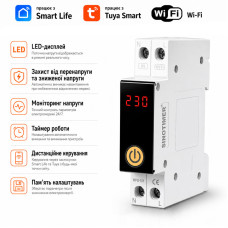 WiFi розумний-вимикач захист напруги, вольтметр, таймер 1P+N 63A 230V Smart Life, Tuya [WPS101-63A] Sinotimer