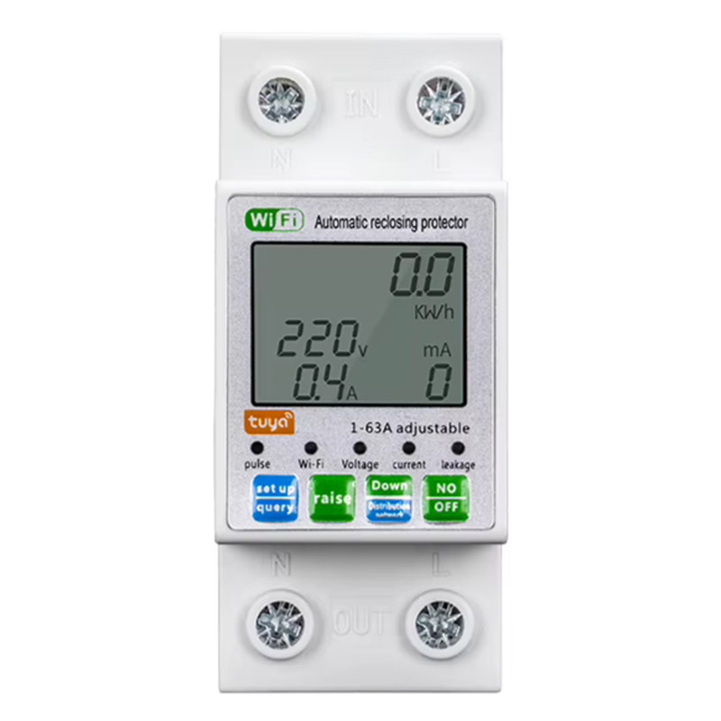WiFi умное-реле с полной защитой, счетчиками, таймером 1P+N 63A 230V Smart Life, Tuya [WTDZW-63A] RMshebei