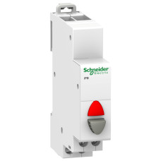 Кнопка на DIN-рейку 1NC серая индикатор красный 110-230V [A9E18037] Acti9 iPB Schneider Electric