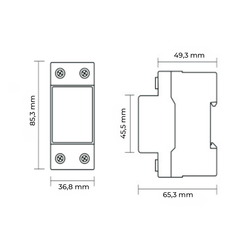 WiFi умное-реле с полной защитой, счетчиками, таймером 1P+N 63A 230V Smart Life, Tuya [WTDZW-63A] RMshebei