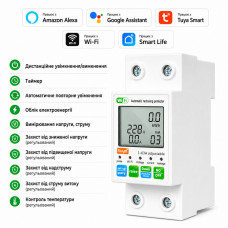 WiFi умное-реле с полной защитой, счетчиками, таймером 1P+N 63A 230V Smart Life, Tuya [WTDZW-63A] RMshebei