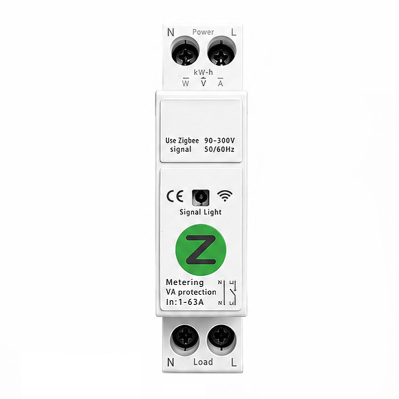 ZIgBee розумний-вимикач з повним захистом, лічильниками, таймером 1P+N 63A 230V Smart Life, Tuya [TY-VAP-Z] Tuya