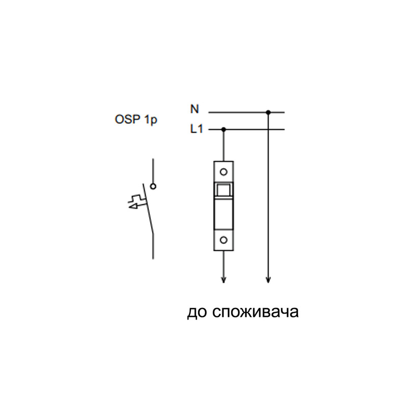 Обмежувач струму 1P 6А 6кА "D" [2181030] OSP-6 ETI