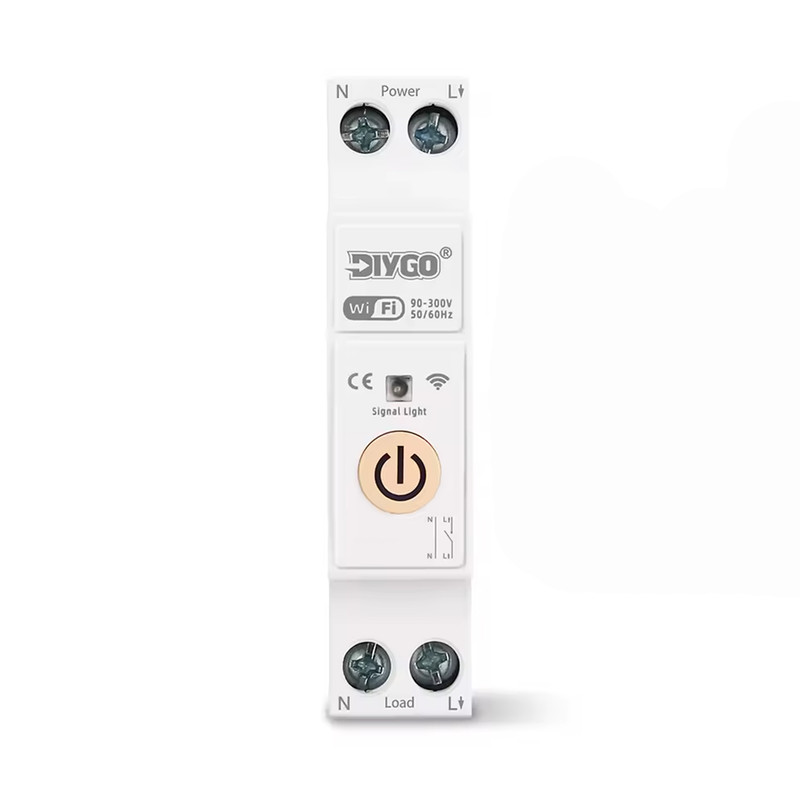WiFi розумний-вимикач, тільки таймер 1P+N 10A 230V Smart Life, Tuya [DGB-63T-10A] DiyGo