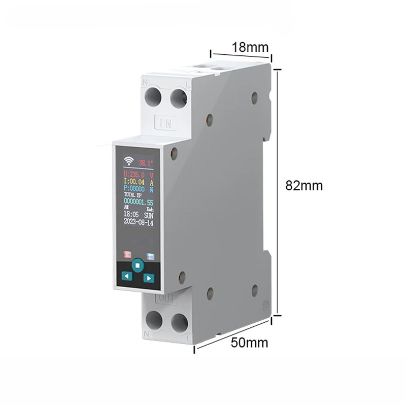 WiFi розумне-реле з повним захистом, лічильниками, таймером 1P+N 50A 230V Smart Life, Tuya [TO-Q-SYS-JWT] Tongou