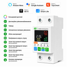WiFi умное-реле цветной дисплей с полной защитой, счетчиками, таймером 1P+N 63A 230V Smart Life, Tuya [WTDZW-63AC] RMshebei