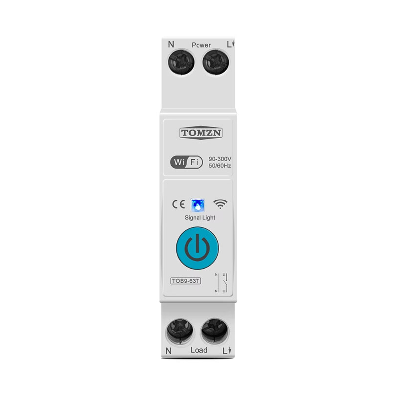 WiFi умный-выключатель с счетчиками, таймером 1P+N 63A 230V Smart Life, Tuya [TOB9-63M-63A] Tomzn