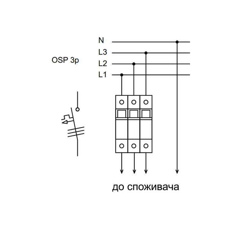 Ограничитель тока 3P 6А 6кА "D" [2185030] OSP-6 ETI