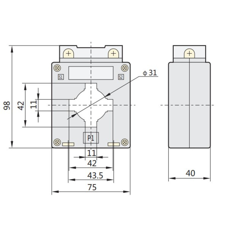 Трансформатор струму 400/5A CL0.5 IEC [824099] BH-0.66 40I CHINT