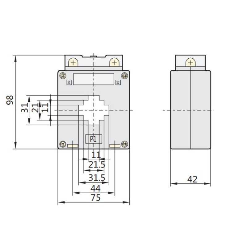 Трансформатор струму 100/5A CL0.5 IEC [824017] BH-0.66 30I B CHINT