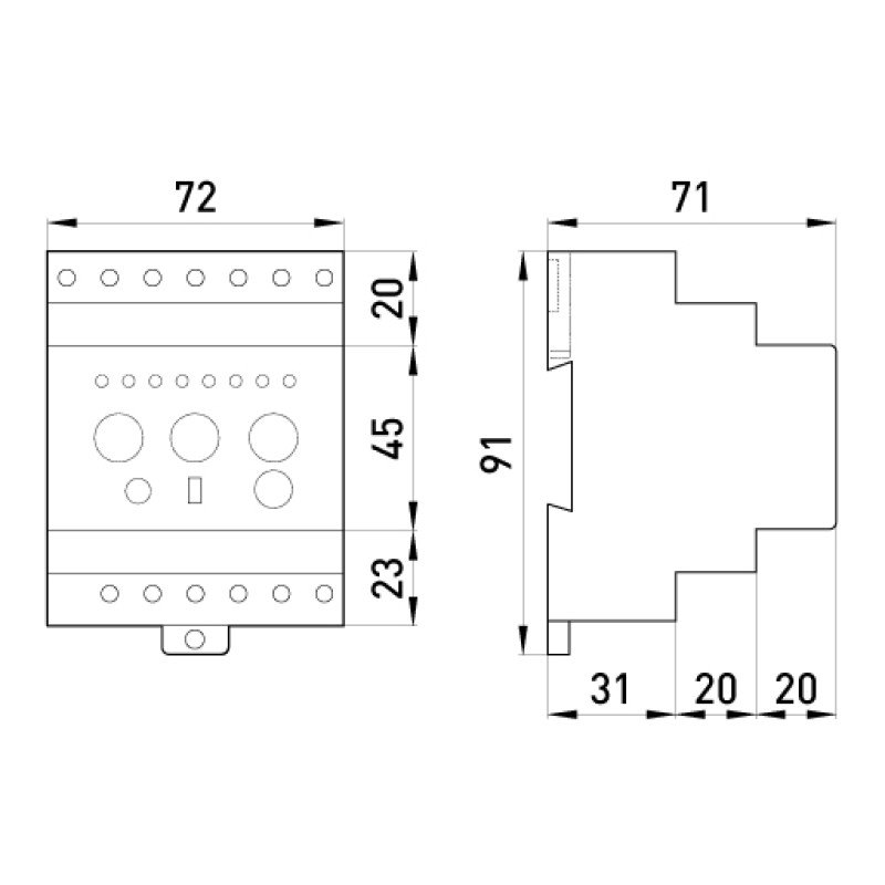 Реле диференціального струму модульне [i0640005] e.relay.klr.123e E.NEXT