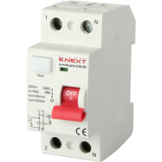 Устройство защитного отключения (УЗО) 2P 16А 30мА тип AC [p003003] E.NEXT e.rccb.pro.2.16.30